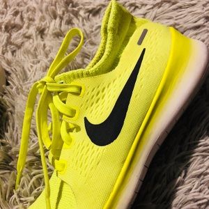 Lime green Nike shoes